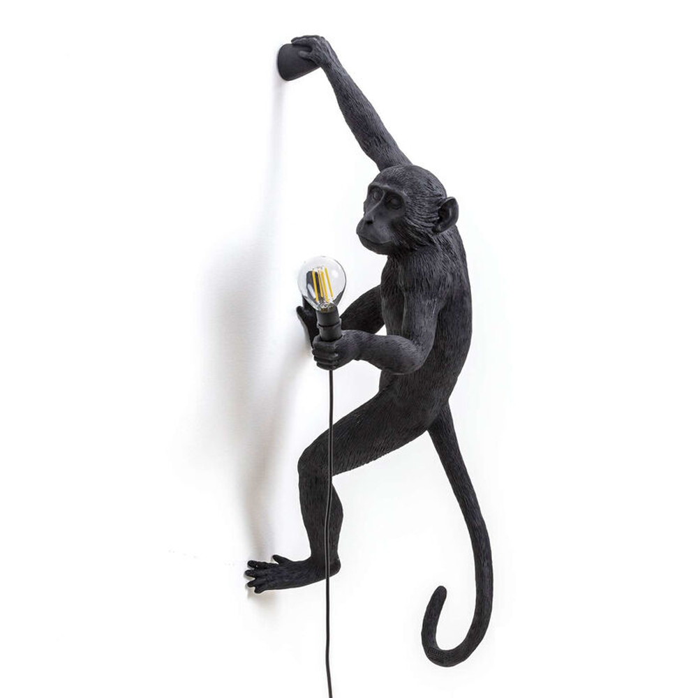 Seletti Monkey Hanging Right Outdoor Lamp Black